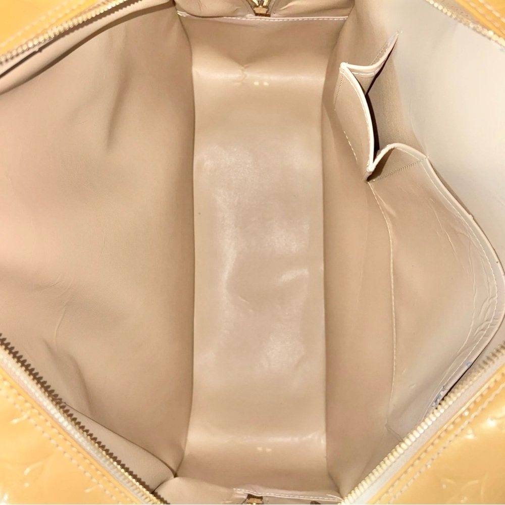 Louis Vuitton Beige Yellow Vernis & Vachetta Leather Sutton Briefcase Tote - Picture 5 of 14